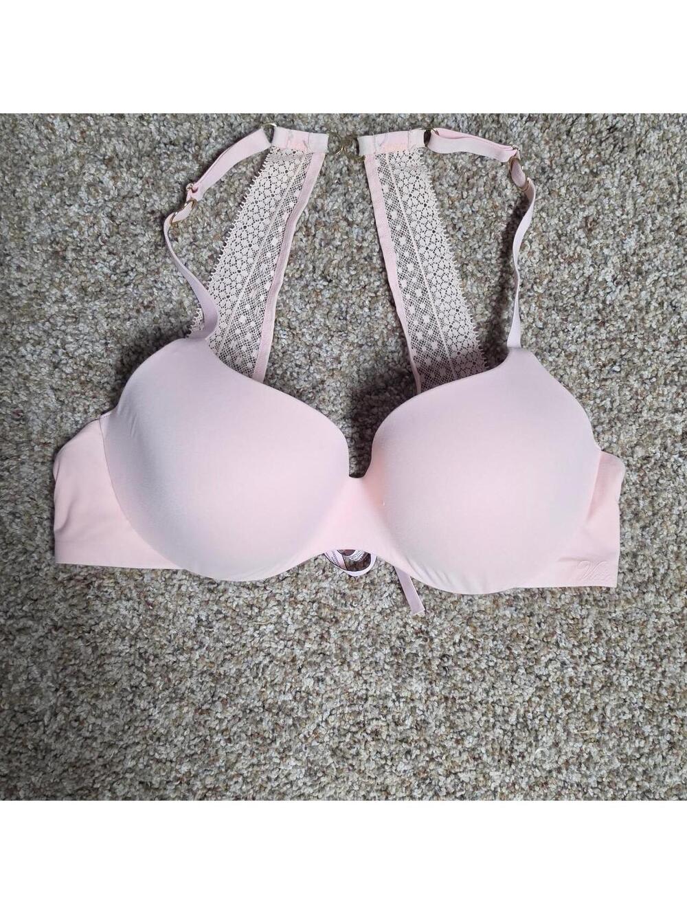 Victoria's Secret Women's Pink and Tan Bra